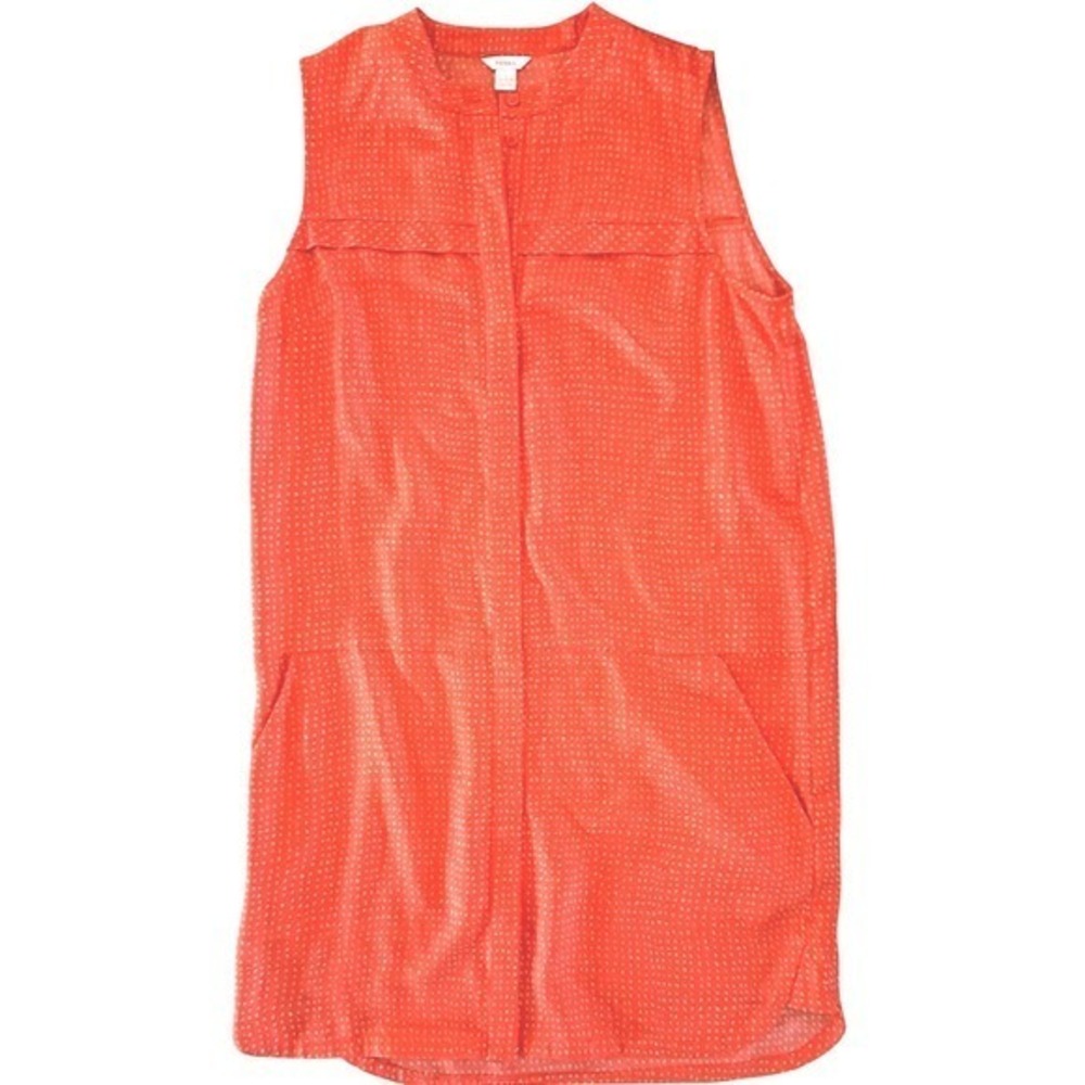 Fossil Dress Women's Size 10 Orange‎ 100% Silk